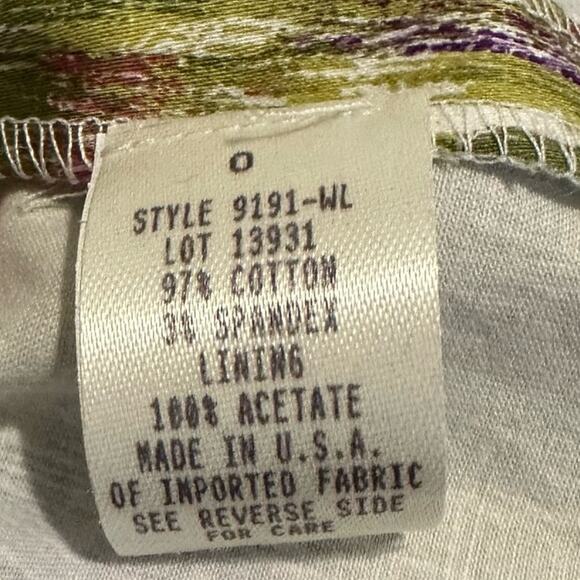 nwt Retro Floral Fit-n-flare Dress size US 0 Cotton Green Bow Belt - Picture 12 of 13